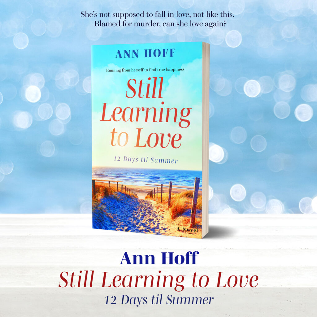 Ad for Still Learning to Love with ocean background
